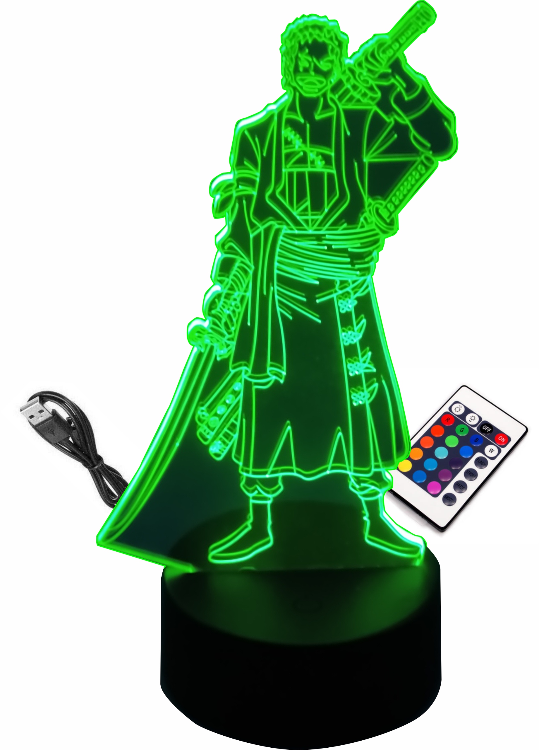 

Lampka Nocna 3D Led Roronoa Zoro One Piece Anime