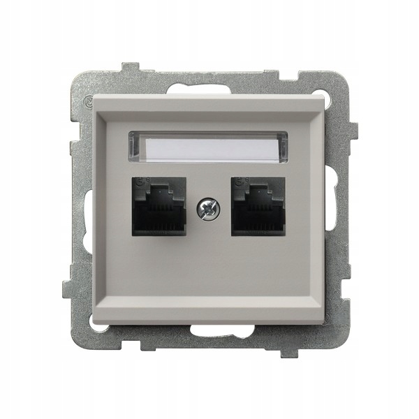 Gniazdo Komputerowe RJ45 k.6 Podwójne Ospel Sonata GPK-2R/K6/m/82 Kaszmir