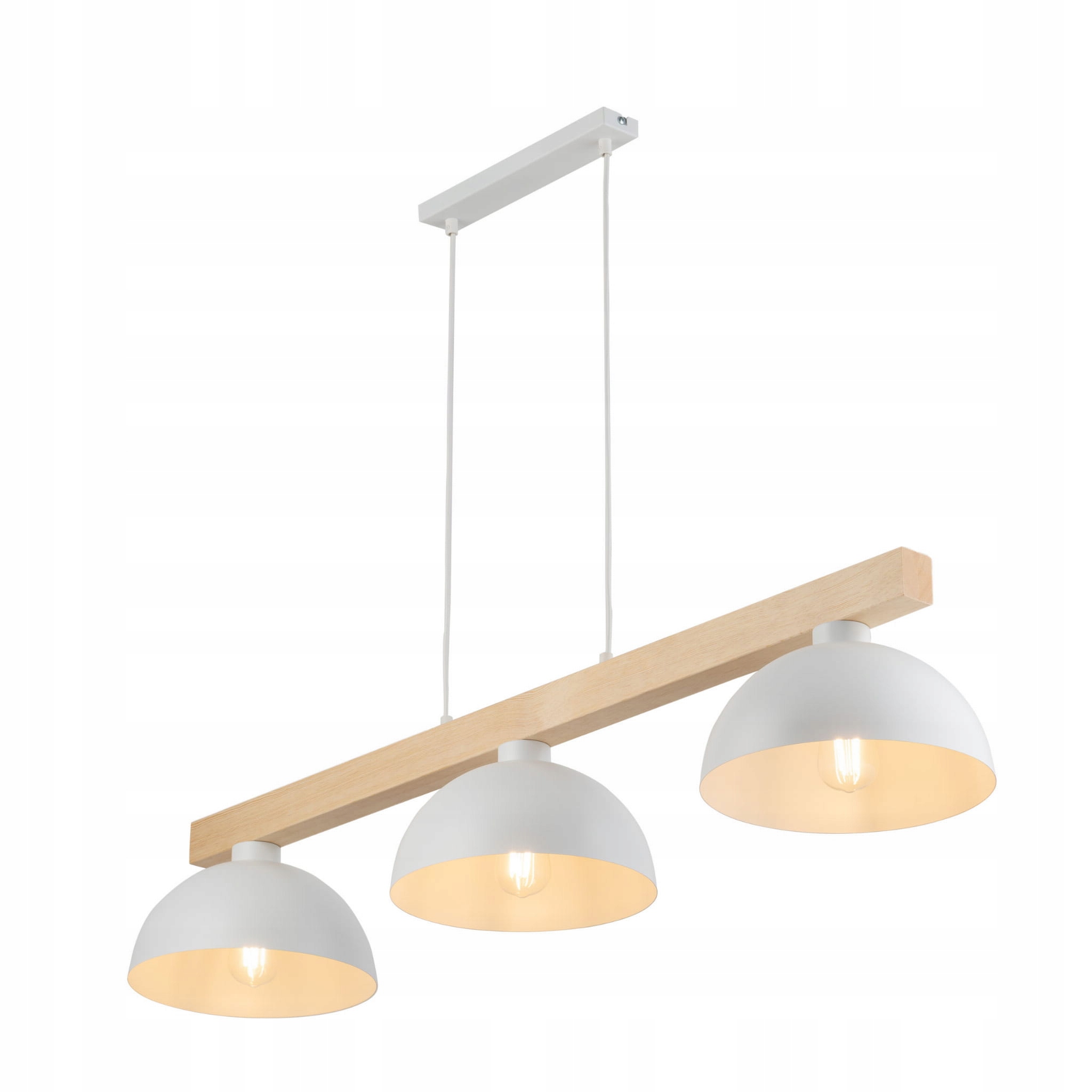 Lampa wisząca Oslo w skandynawskim stylu z drewnem i metalem nad stół 3xE27