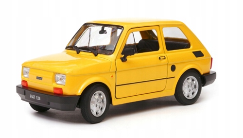 

Maluch Fiat 126 Żółty Metalowy Model 1:21 Welly