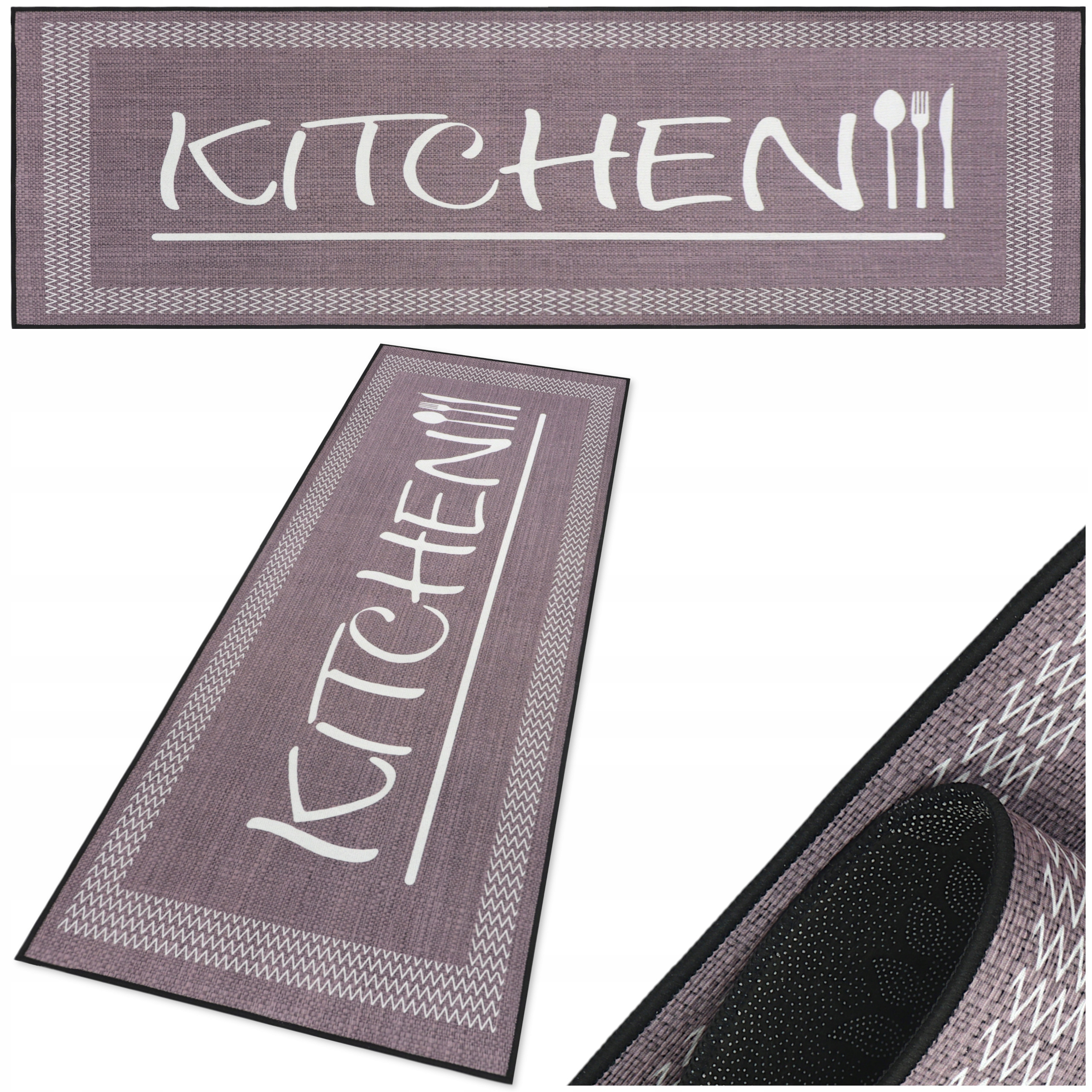 Koberec Běhoun Do Kuchyně Fialový 80X150 Koberec Kuchyňská Podložka Kitchen Pogumovaná