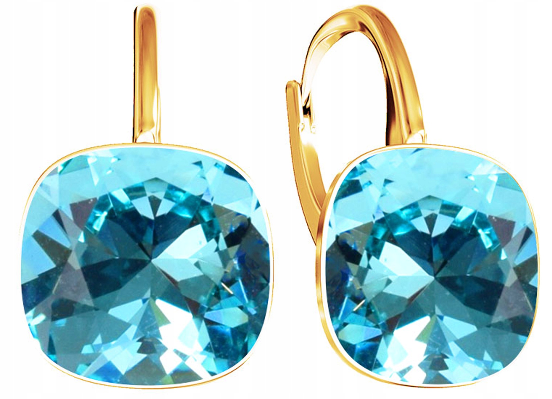 Dámské pozlacené Náušnice Křišťál Stříbro 925 Dárek pro ženu Závěsné