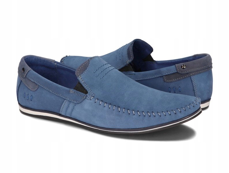 MOKASYNY BUTY MĘSKIE SKÓRA CASUAL 876 NIEBIESKI 44 Marka Komodo