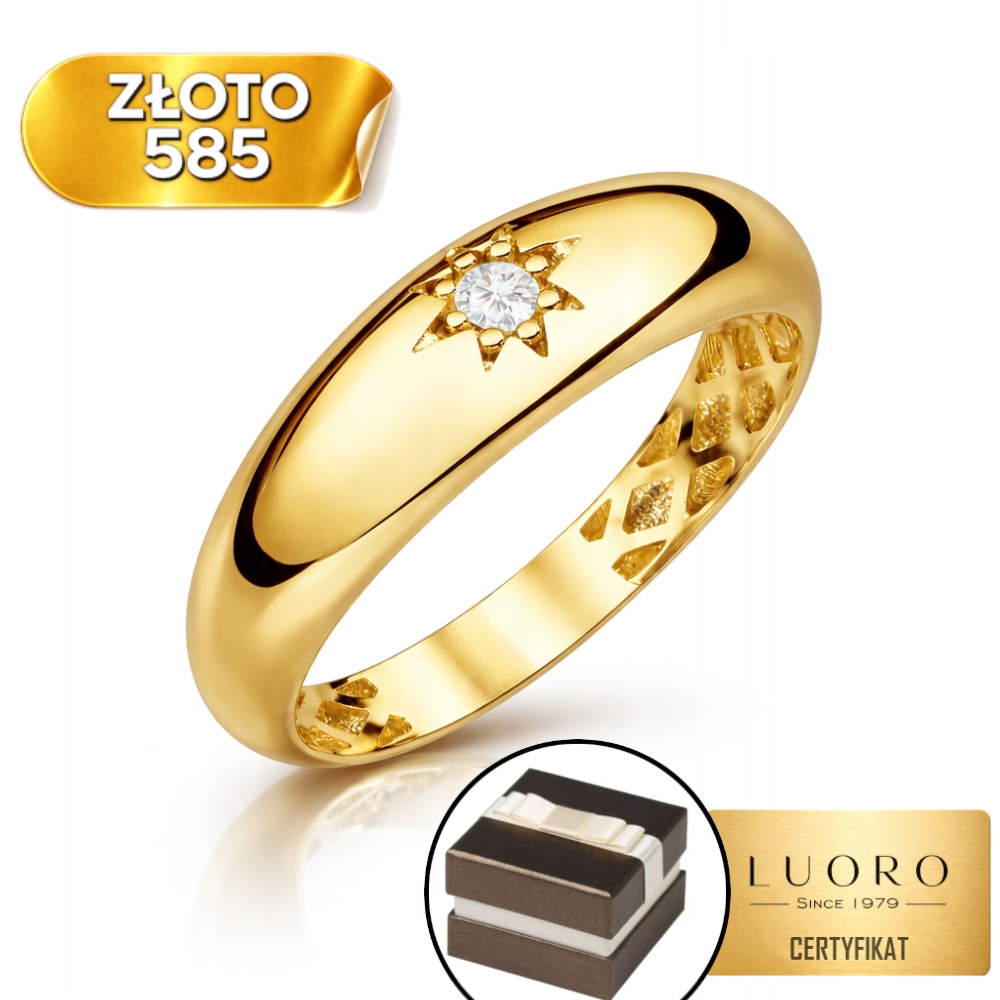 Prstýnek 585 14K S Hvězdou Severu Zirkon R20