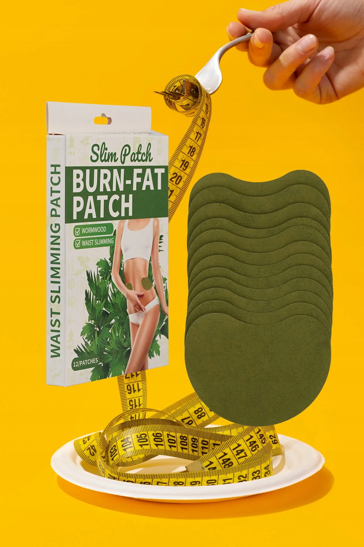 PLASTRY ODCHUDZAJĄCE 12szt TURBO SPALANIE ZIOŁA DZIĘGIEL GŁÓG PIOŁUN PORIA Linia SLIM