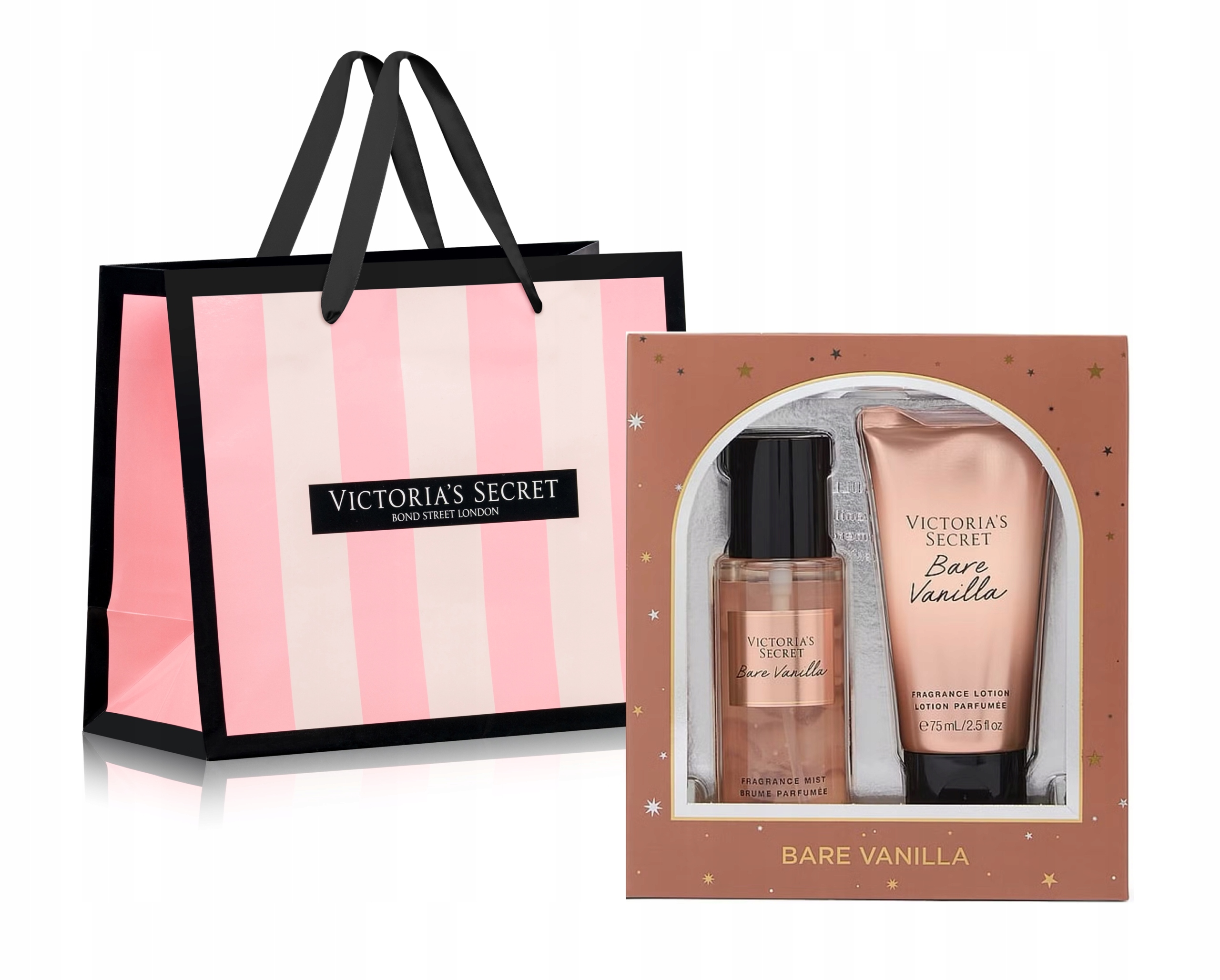 Victoria’s Secret Bare Vanilla Dárek: Tělový Sprej, Balzám na Tělo Taška