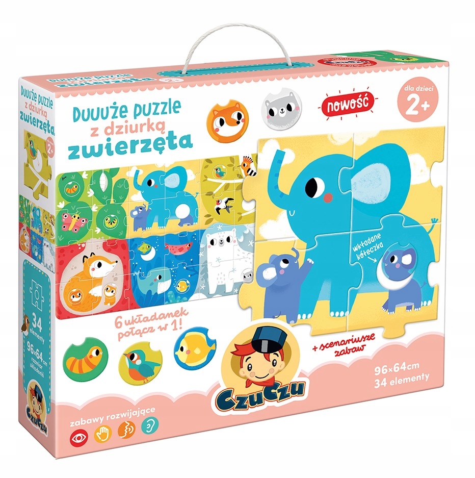 

Czuczu Duże Puzzle Z Z Dziurką Zwierzęta +2 lata