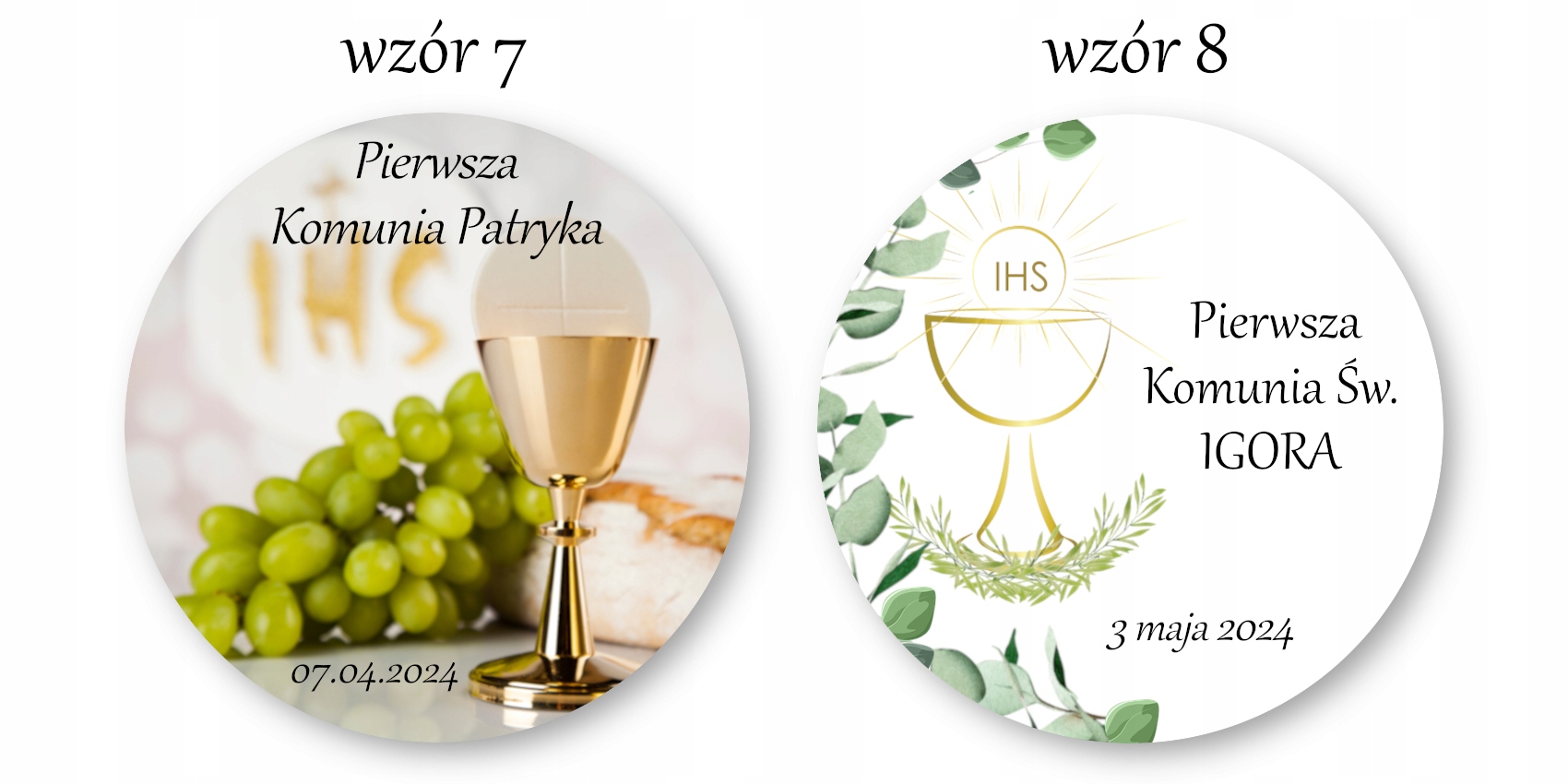 Podziękowania dla Gości MAGNES Komunia IHS Upominek PERSONALIZACJA Przeznaczenie dla gości