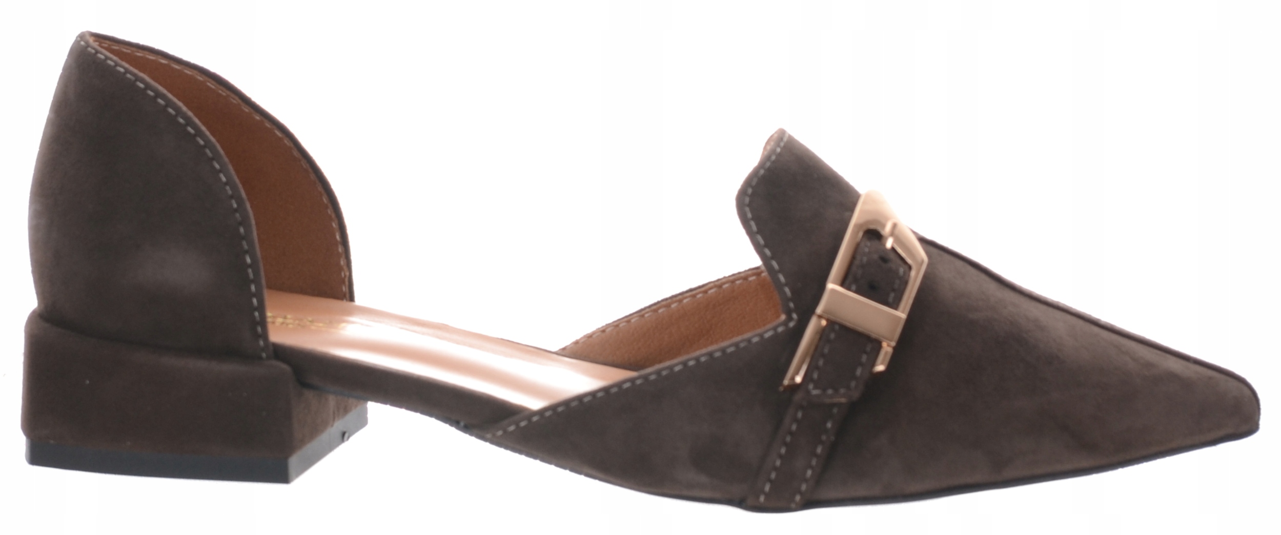 Dámské Elegantní Semišové Sandály Hnědé Dámské Nízké Módní Ulmani 36