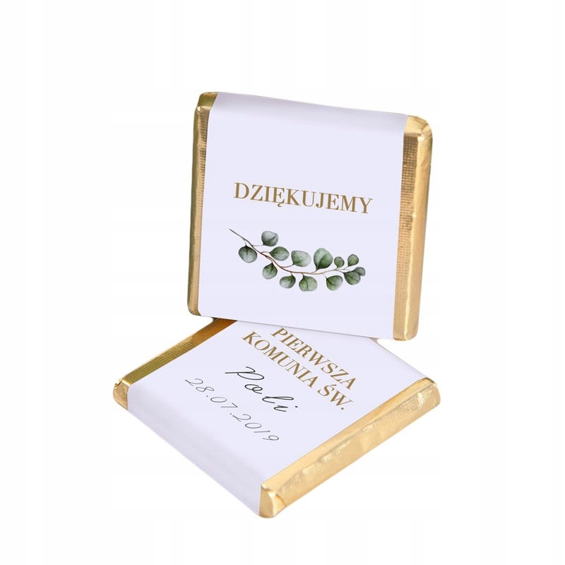 CZEKOLADKI NA CHRZEST/KOMUNIĘ IMIĘ EUKALIPTUS 10sz