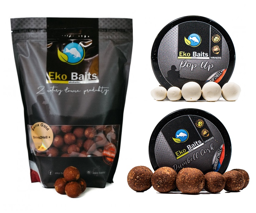 Kaprový set Shrimp2Hell+ Krevetka Kuličky Wafters Pop Up Eko Baits