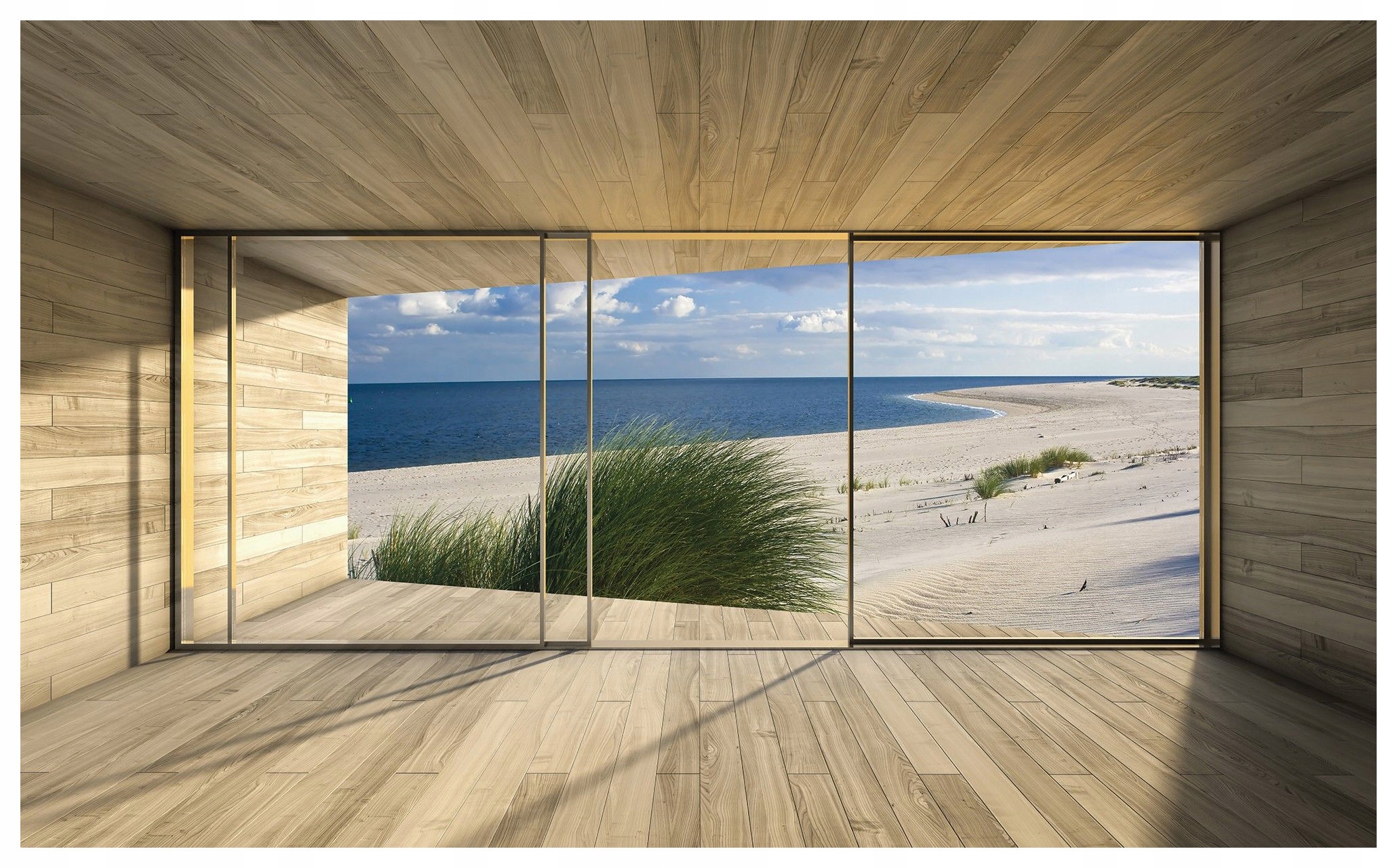 Fototapeta Pláž More Relax Okno Drevo Piesok Bryza Vinyl 208x146 lepidlo