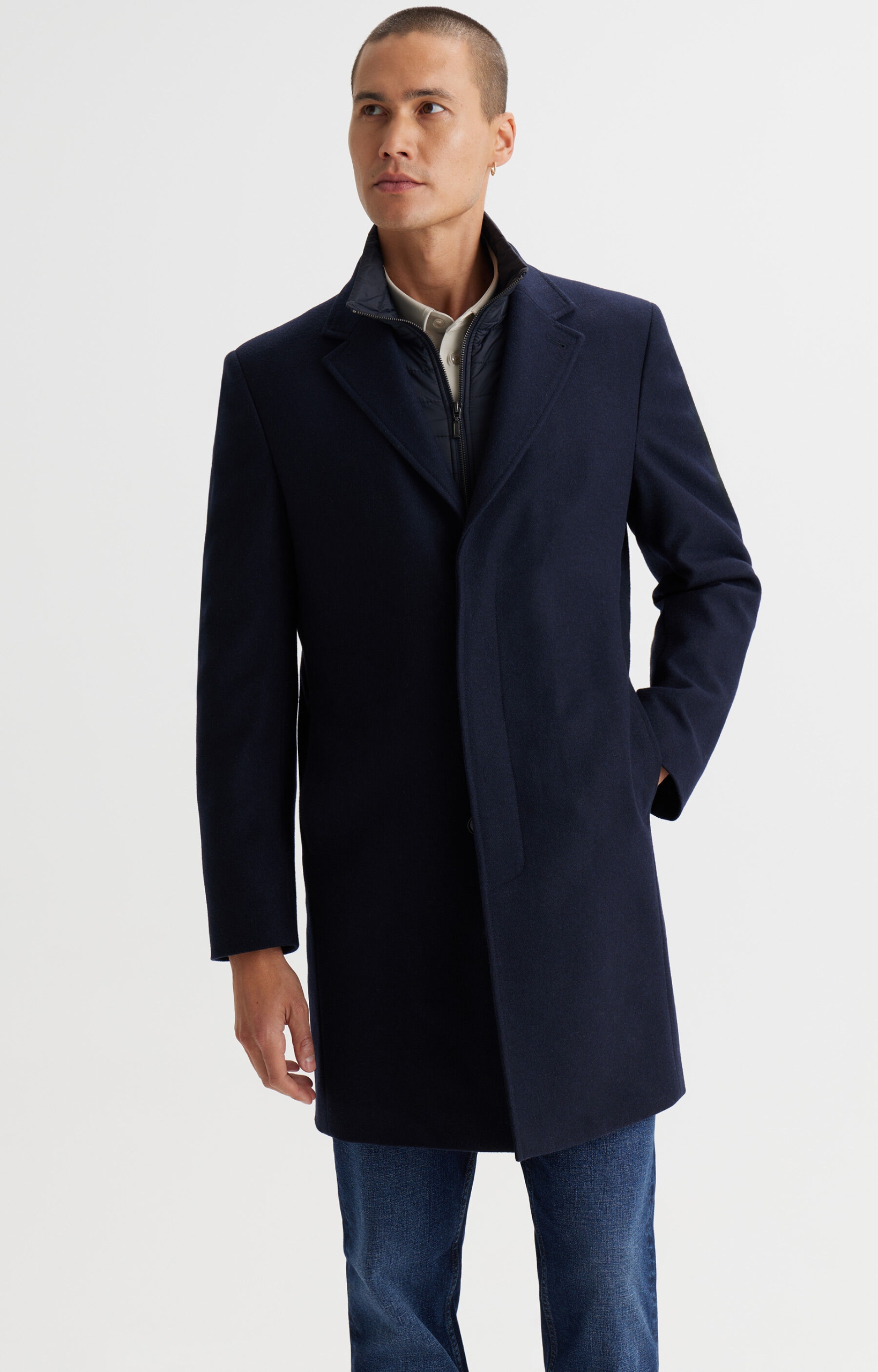 Płaszcz slim fit z wełną z recyklingu 50 Vistula