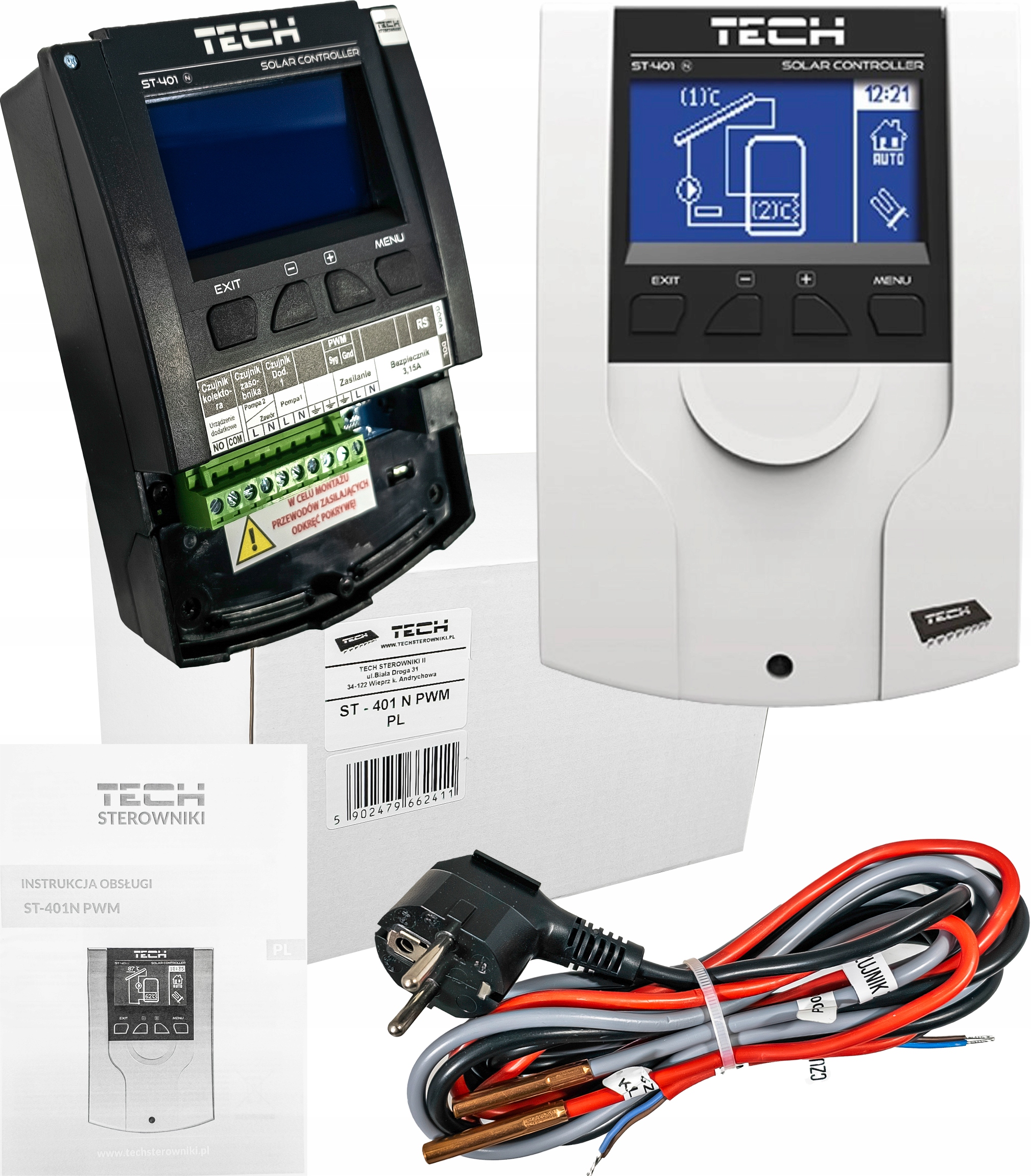 STEROWNIK REGULATOR DO INSTALACJI SOLARNYCH KOLEKTORÓW ST-401N SOLARNY TECH