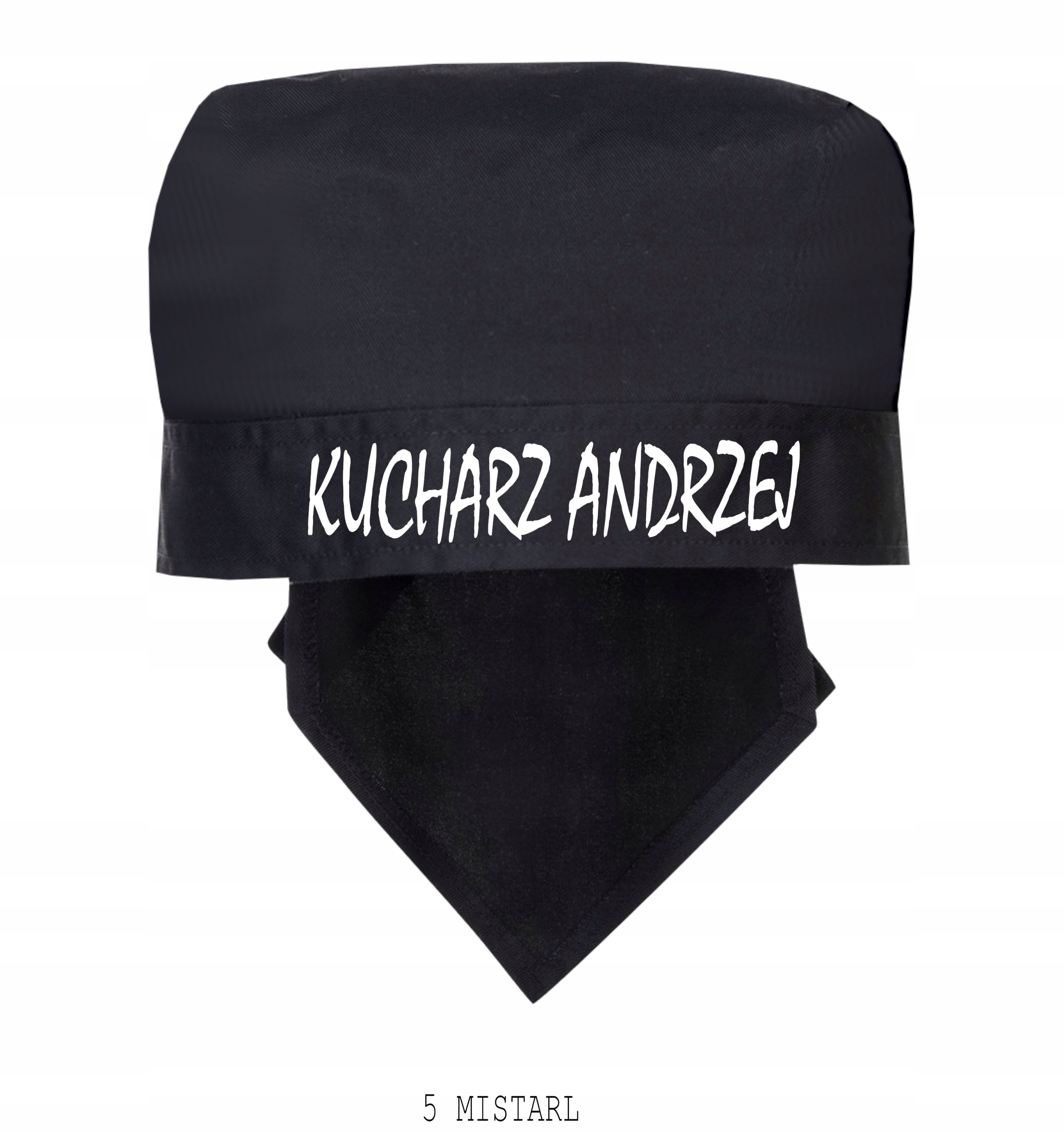 

Bandana szefa kuchni czarna personalizowana
