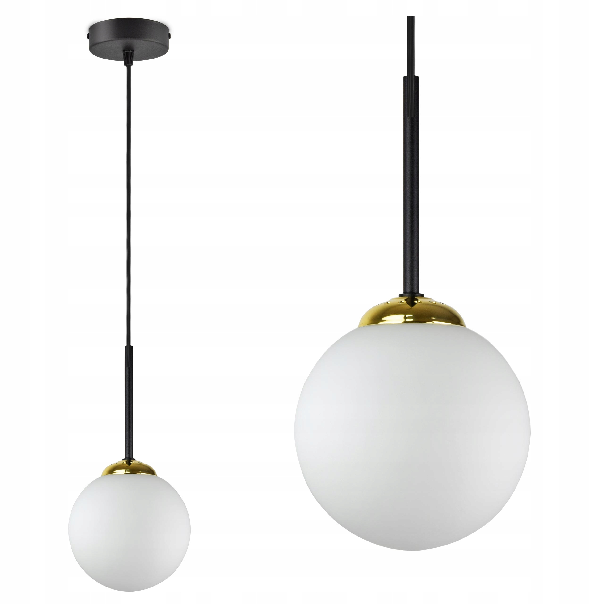 

Lampa Wisząca Sufitowa Żyrandol Czarna Złota Kula