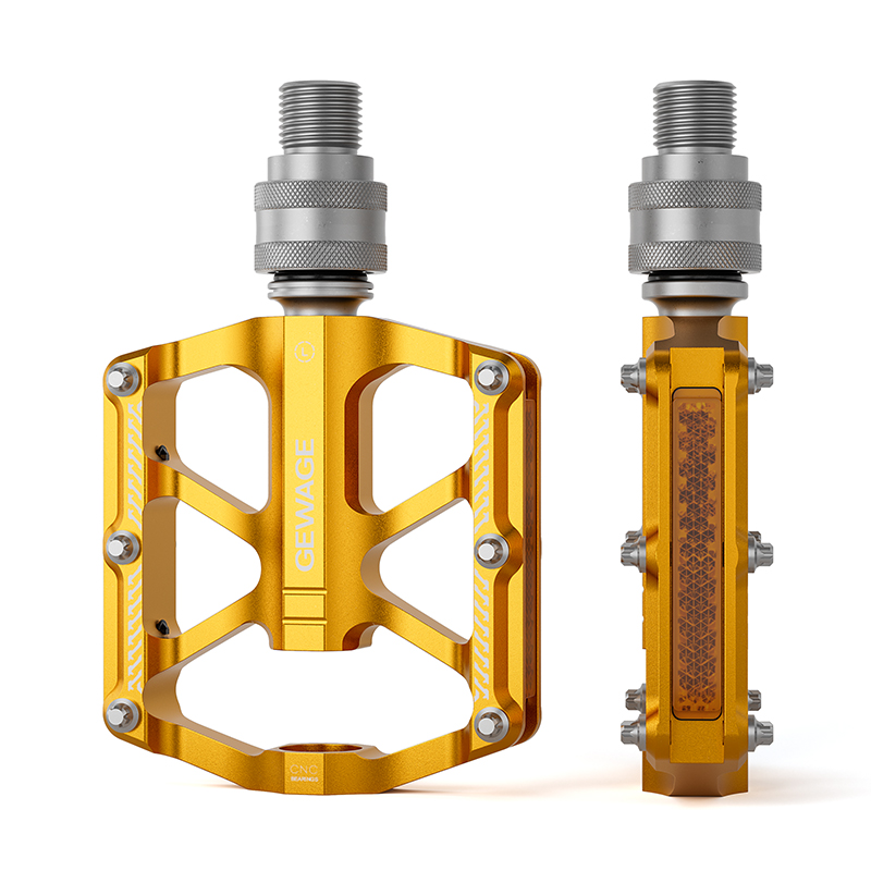 Lekkie Pedały Rowerowe Platformowe Aluminiowe Łożyska Szybkozłączka Qr