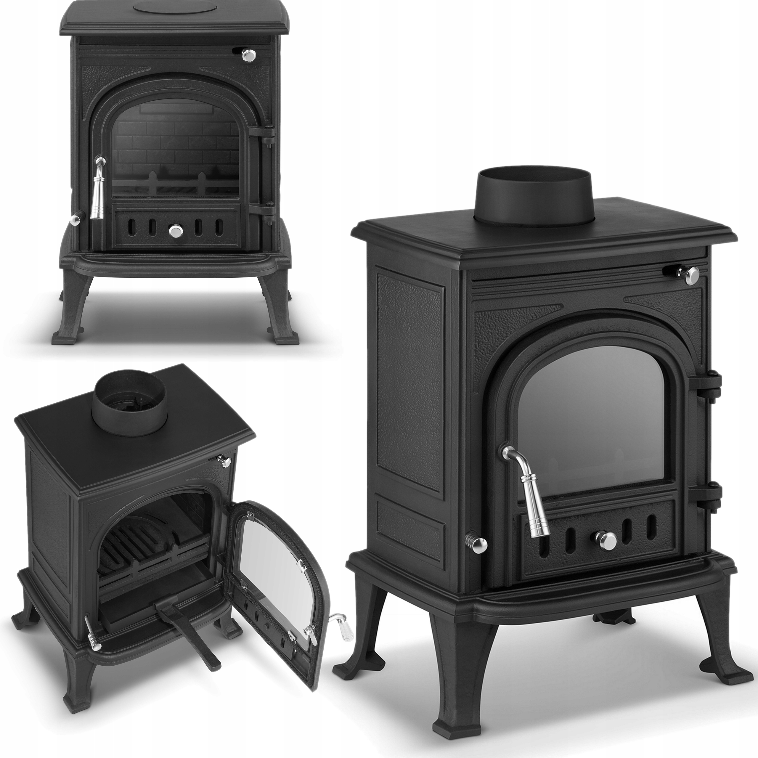 Krb koza pec Liatinový voľne stojaci 6KW 130MM Black Plus