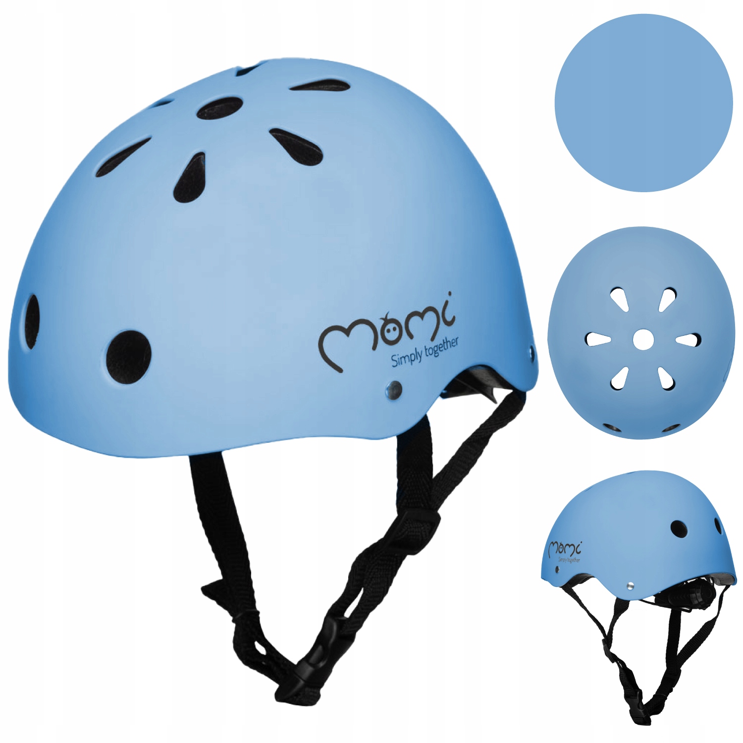 KASK DZIECIĘCY ROWER HULAJNOGA - MoMi MIMI NIEBIESKI MAT - ABS EPS 48-55cm