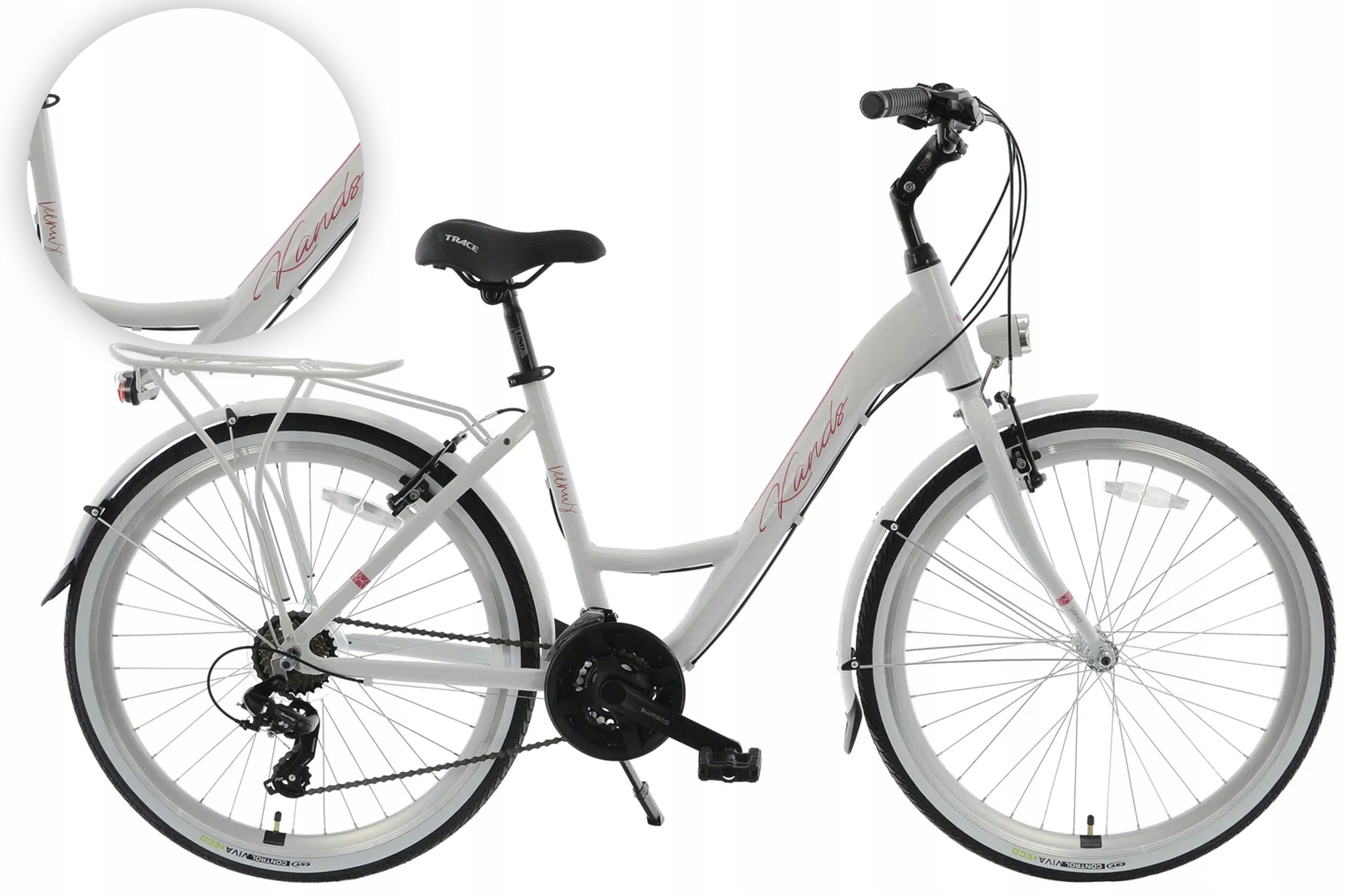 Rower Miejski 26" Kands Venus rama 17" biały różowy R25
