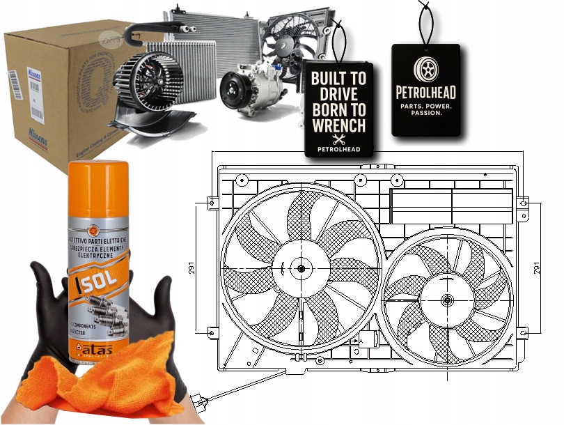 Ventilátor Chladiče S Pouzdrem Audi A1 A3 Tt Seat Alt #Petrolhead Pro+ Kit4