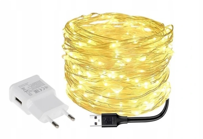 

Lampki mikro 200led druciki światło stałe 20metrów