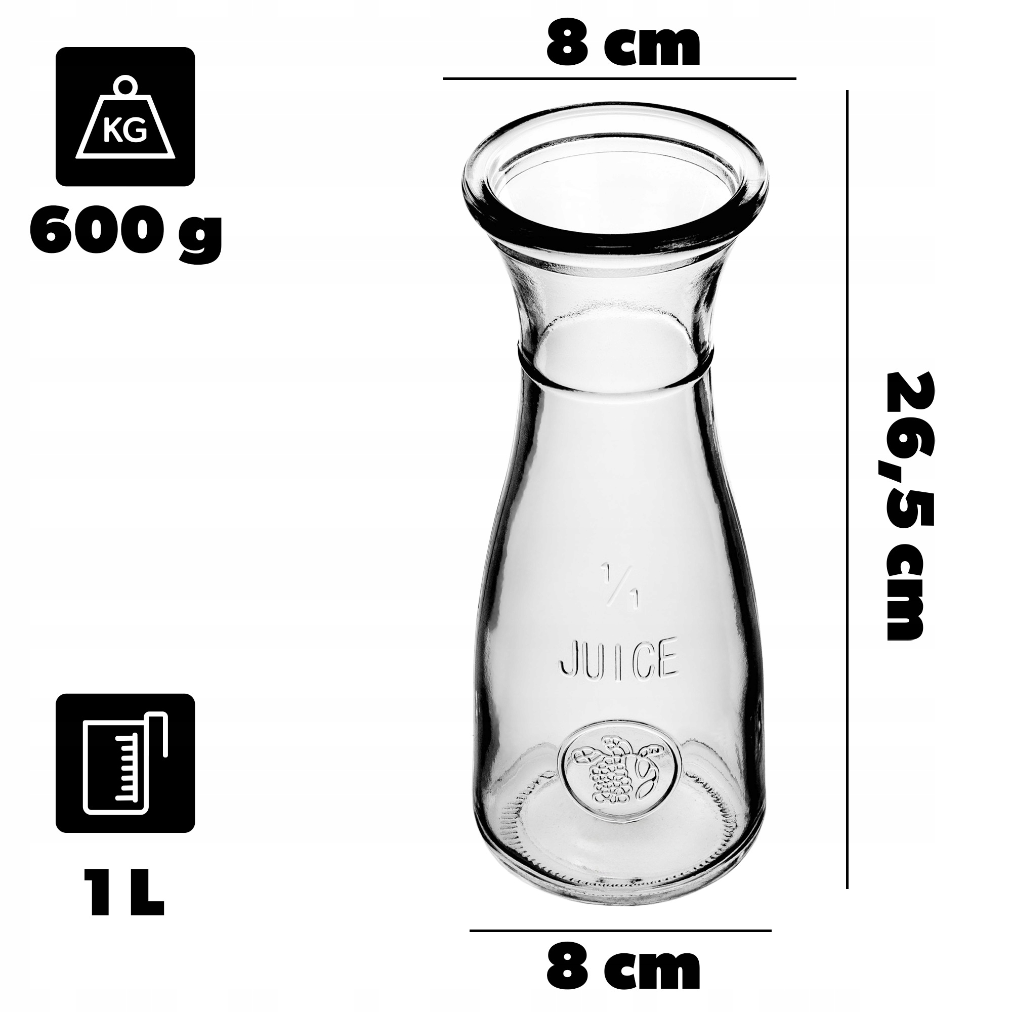 KARAFKA NA WODĘ SZKLANA DZBANEK SZKLANY 1L LEMONIADĘ NAPOJE KOMPLET 2szt Kod producenta K10175