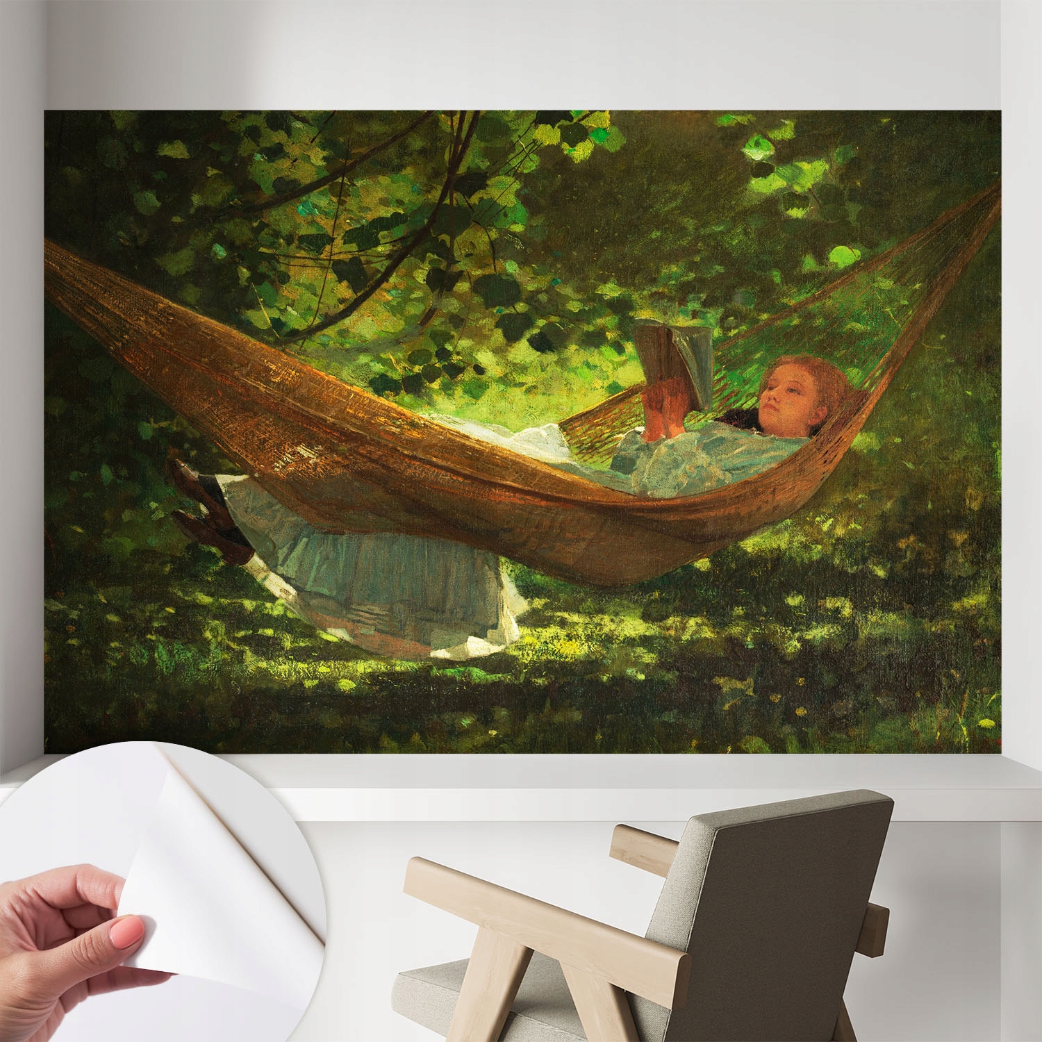 Omyvatelná Samolepicí fototapeta do jídelny Relax v houpací síti 104 x 70 cm