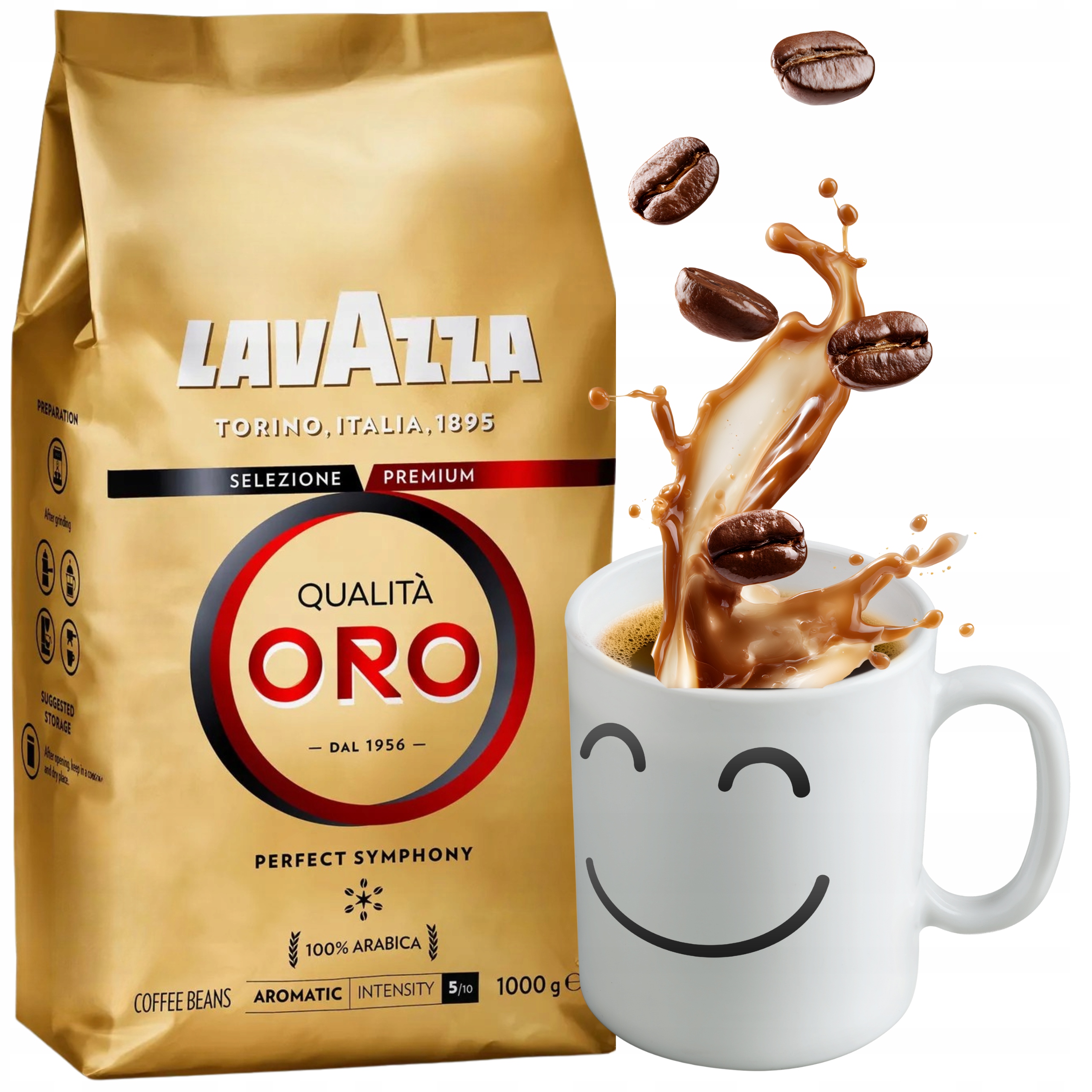 Levně Káva Zrnková Lavazza Qualita Oro 1 kg Italská 100% Arabica Čerstvě pražená 5