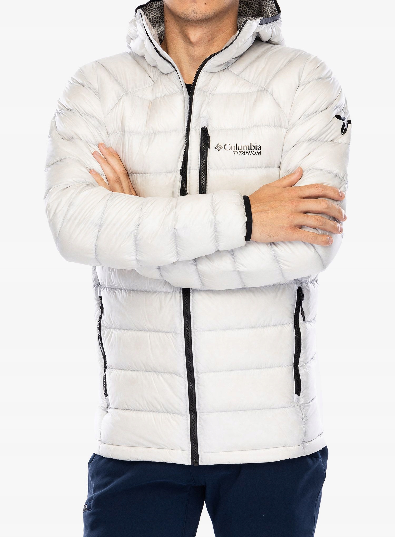 Péřová bunda Columbia Arctic Crest Down Hooded Jacket nimbus šedá S