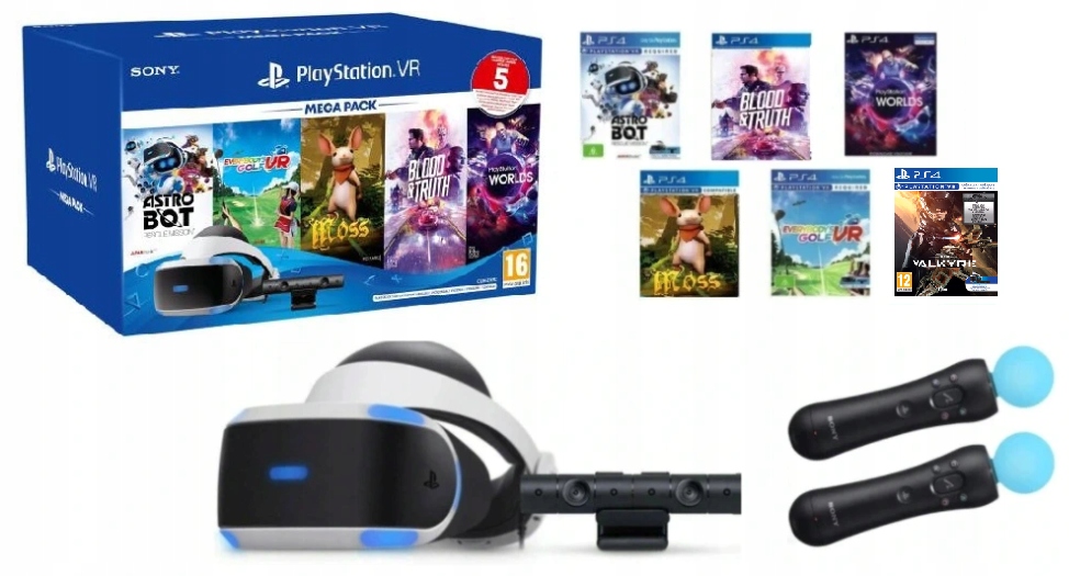 

Playstation Vr CUH-VR2 +kamera V2 +2x Move +6 Gier