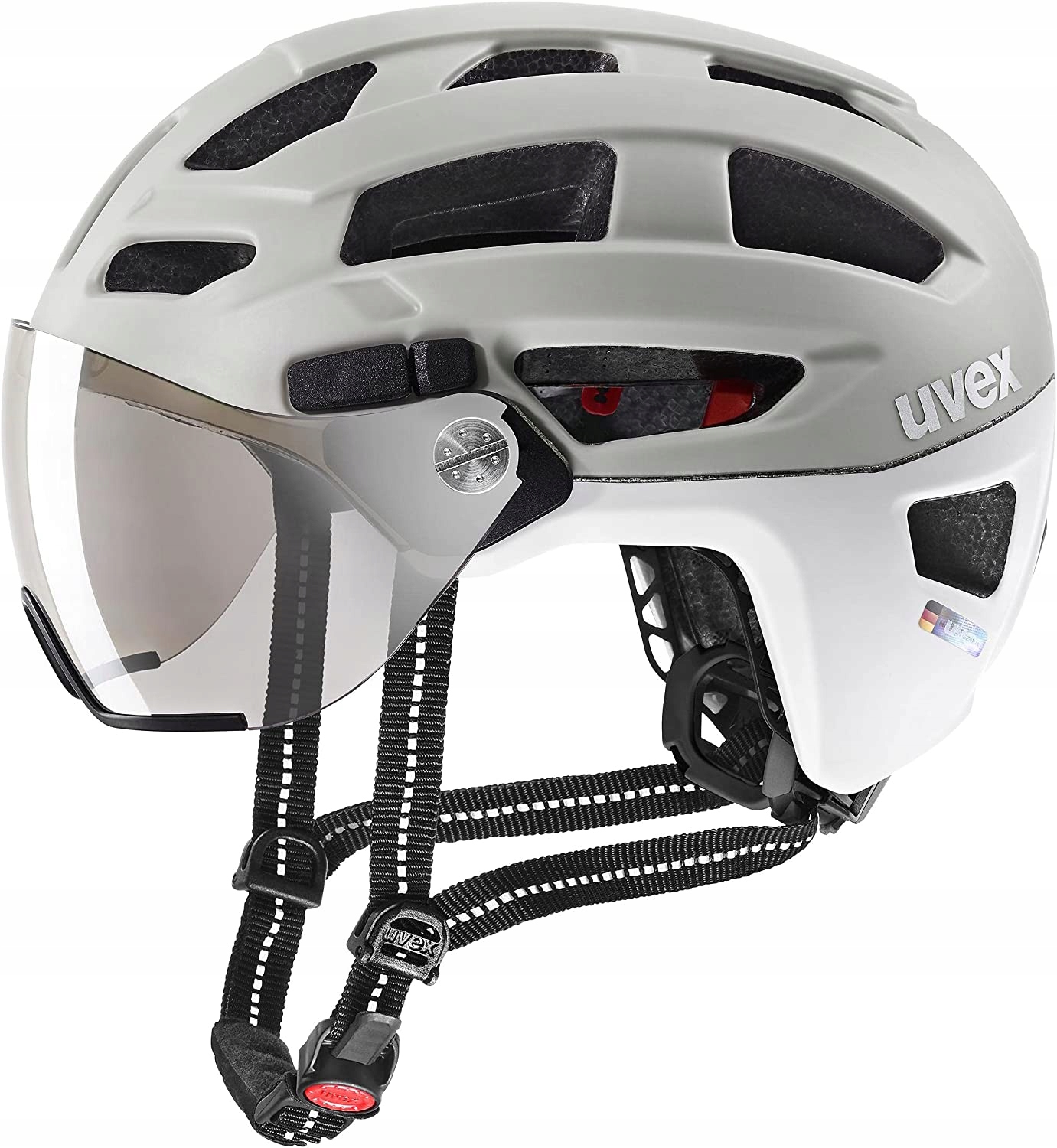 Cyklistická přilba Uvex Finale Visor sand/white vel.
