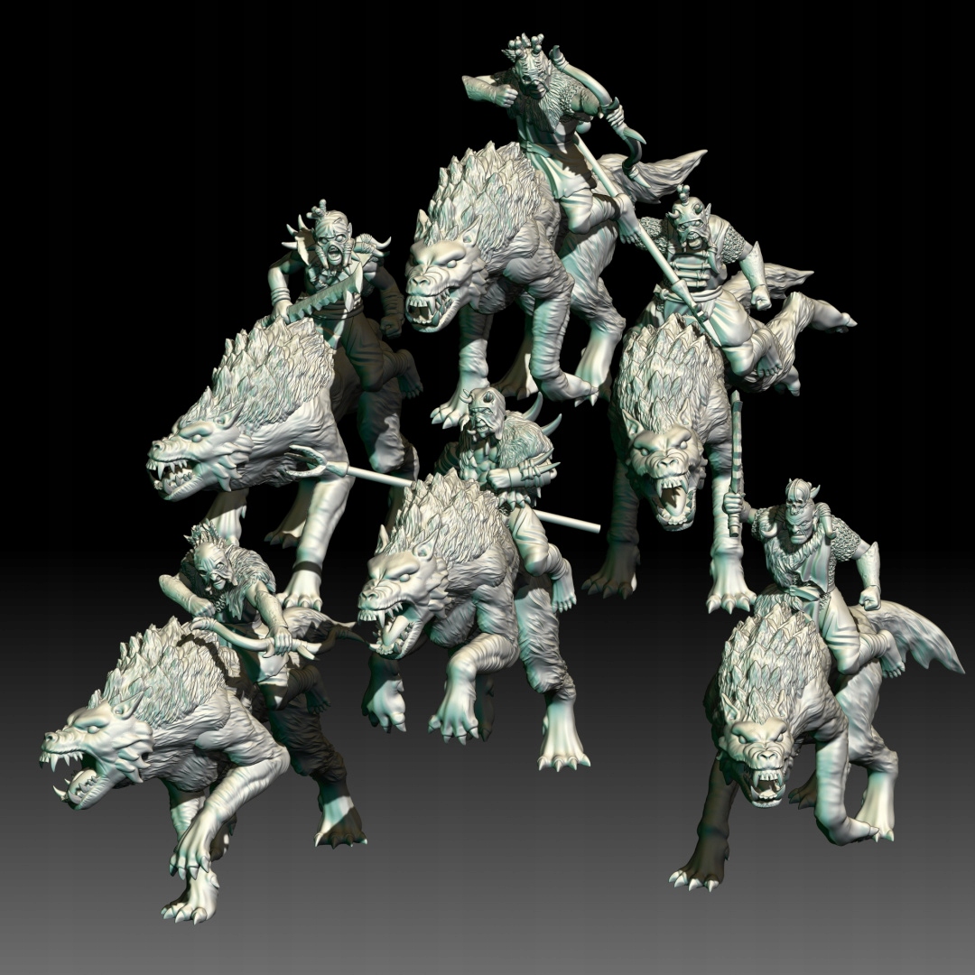 Orc Wolf Riders - x3 LOTR MESBG Middle Earth Władca Pierścieni