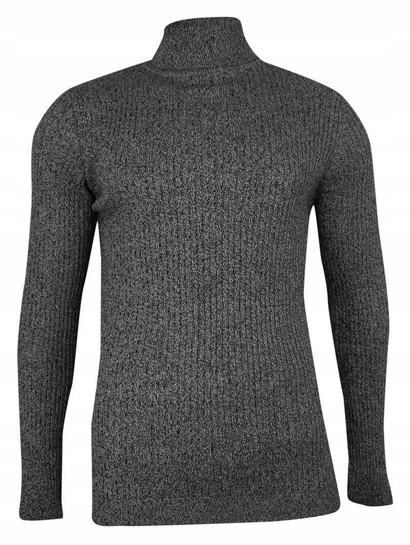

Popielaty Prążkowany Golf Slim -Brave Soul- M