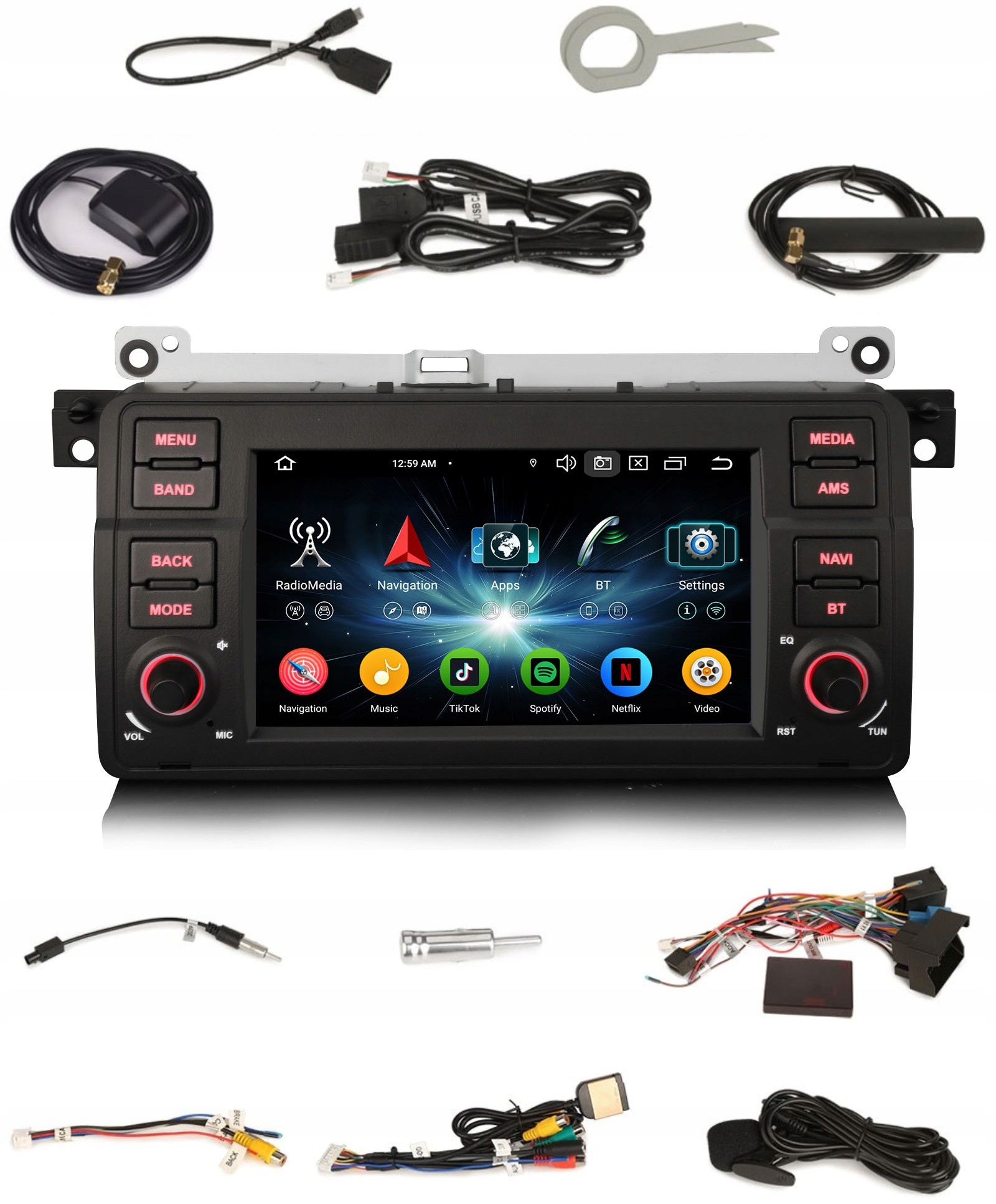 Navigace Rádio 2DIN Android Bmw Série 3 E46 Rover 75 4 Gb Dsp Carplay Lte