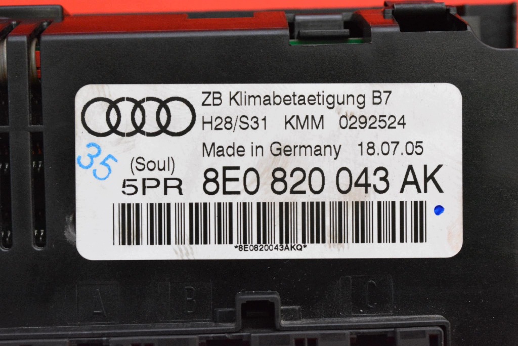control panel air conditioning devices KLIMY 8E0820043AK AUDI A4 B7 04-08