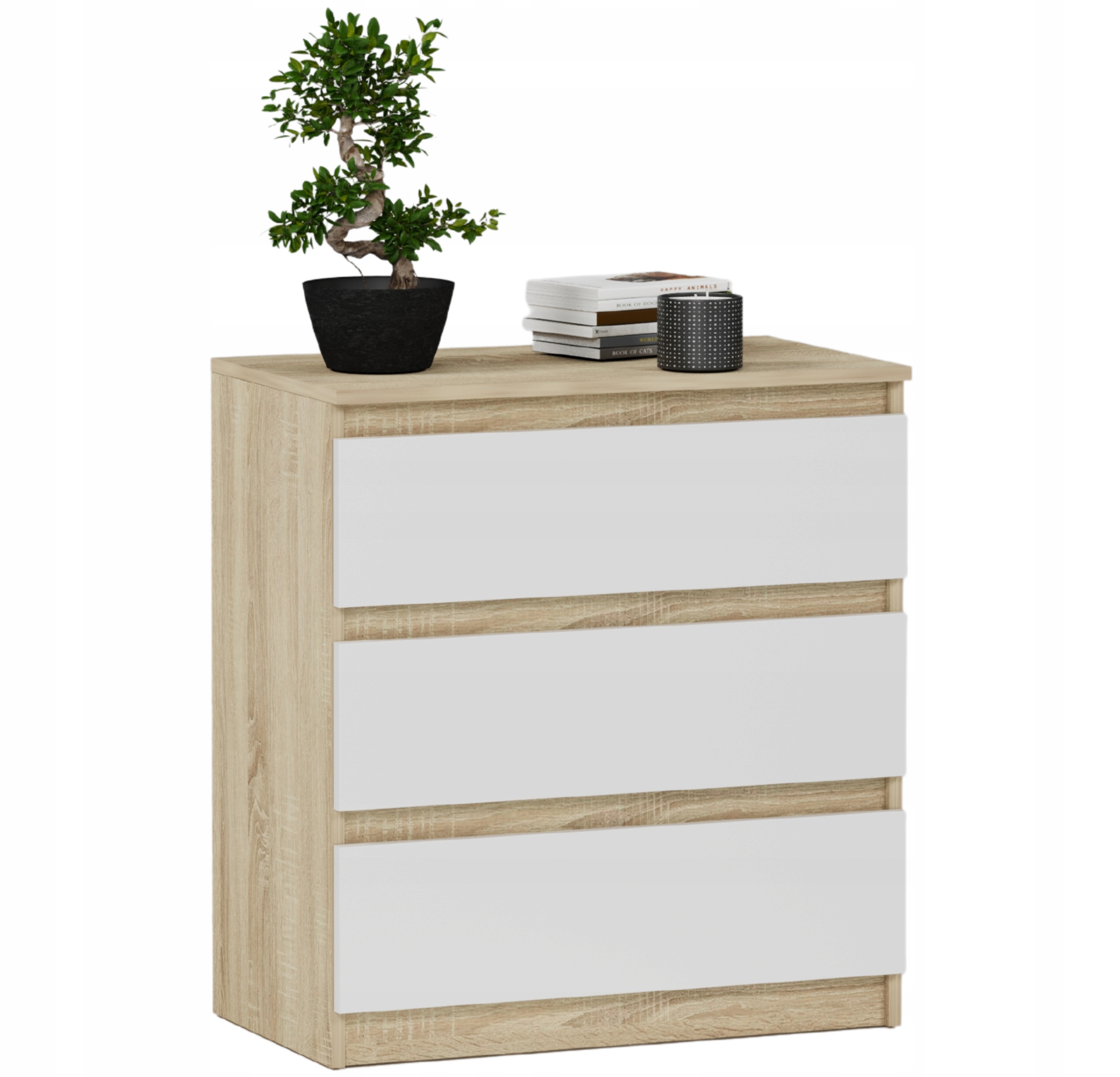 Modna DUŻA KOMODA 3 SZUFLADY SZAFKA PL R-3 MIX SONOMA