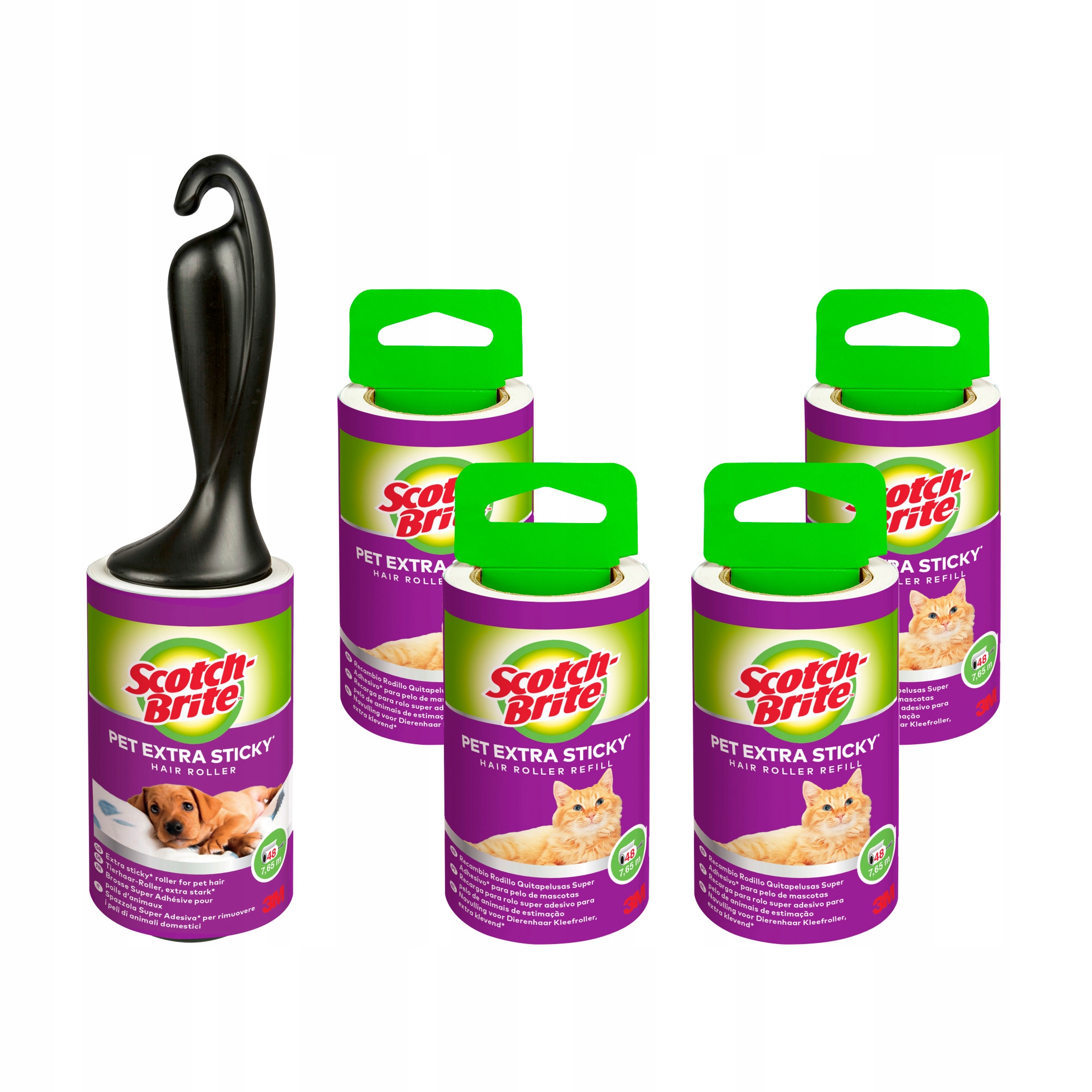 Rolka do czyszczenia ubrań z sierści Scotch-Brite 48 ark.+ 4 wkłady 240 ark