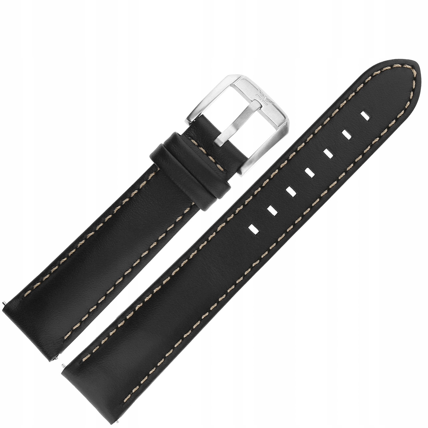 Pásek Airacobra Gmt Kůže (V.1.37.0) 19 mm černý s šedou matnou variantou