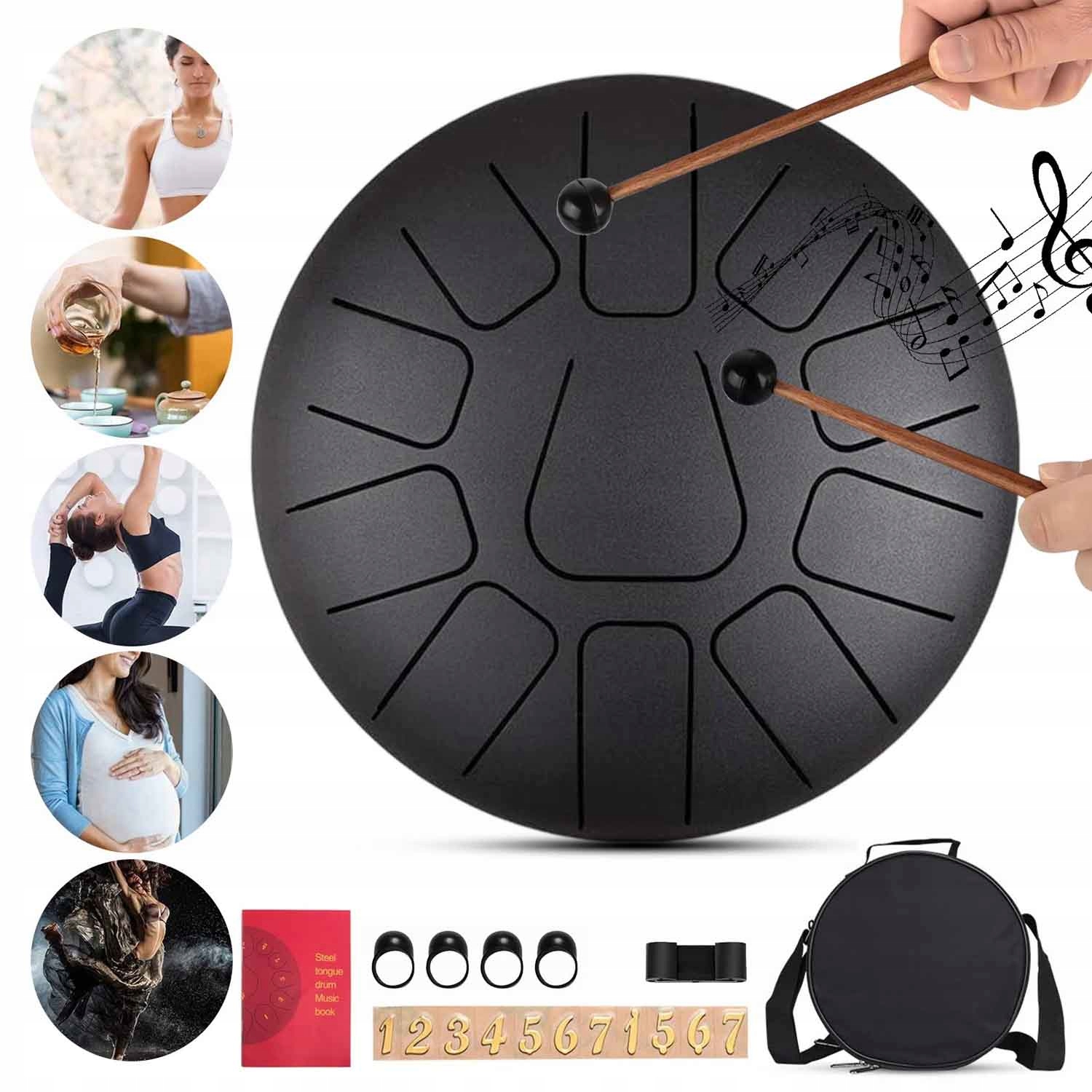 Jazykový Buben 8 Tun 10" Grafitový, Ocelový Buben, Ocelový Jazykový Buben