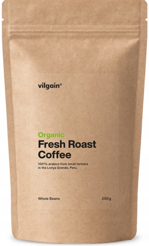 Bio Čerstvě Pražená Káva 250g Vilgain Zrnková Single Origin z Peru