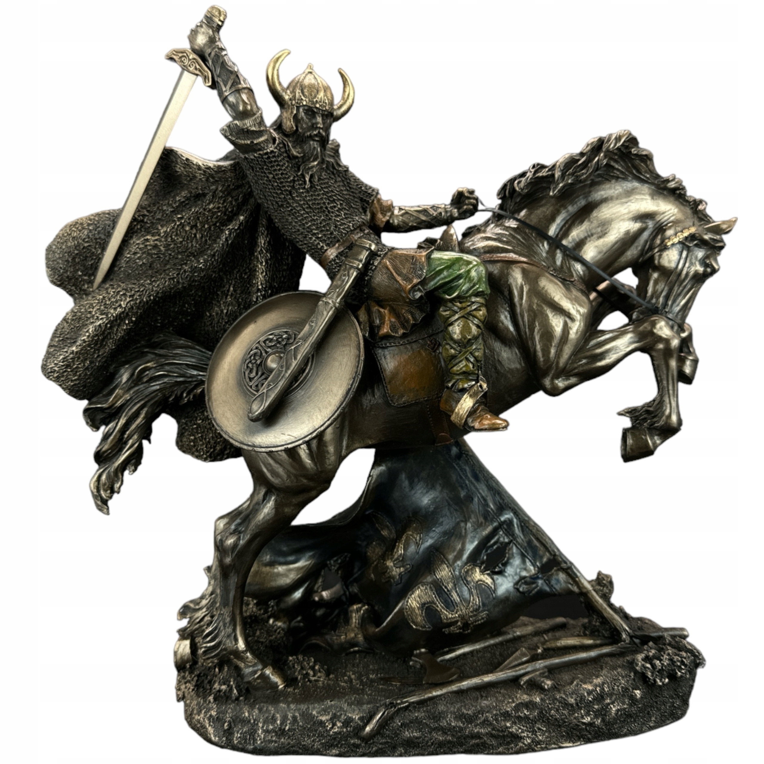 Bojujúci Konský Viking Socha Bronzová Originálna Veronese (WU71104A4) Veľká