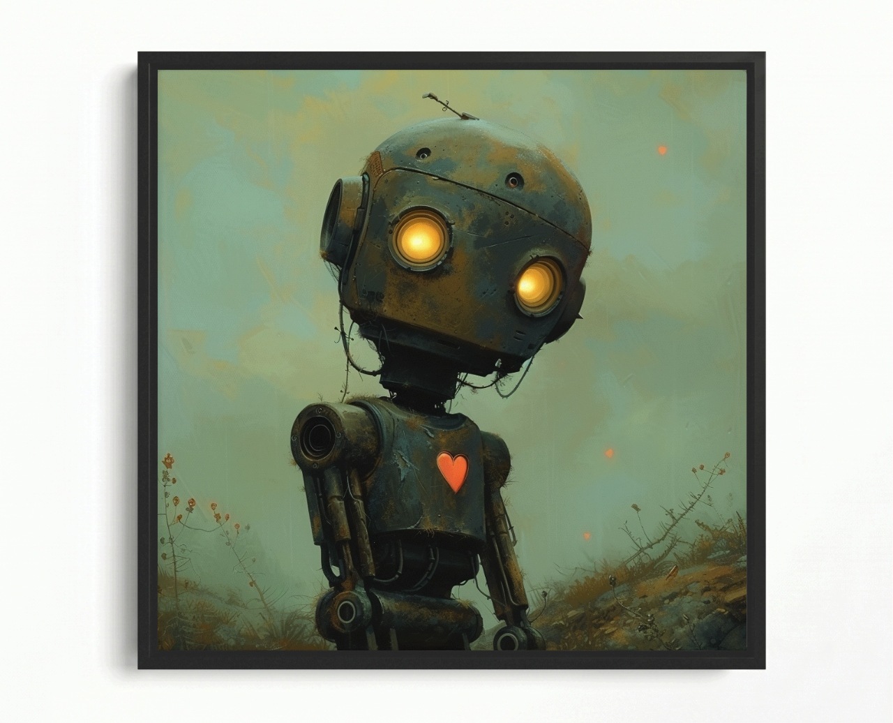 Obraz Rama American Box Robot Android Stroj Srdce Láska Pocit 60x60