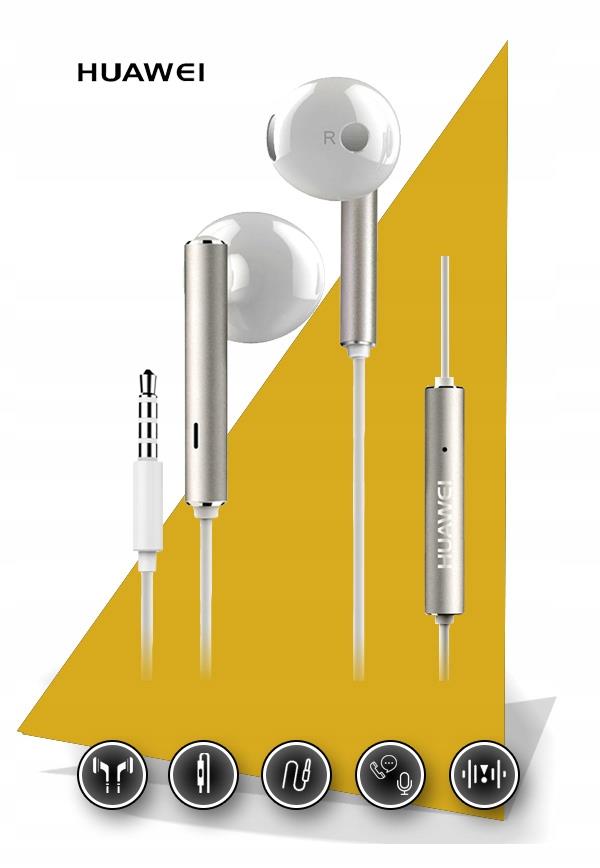 ORYGINALNE UNIWERSALNE DOUSZNE SŁUCHAWKI HUAWEI AM116 P10 P30 3,5mm Model AM-116