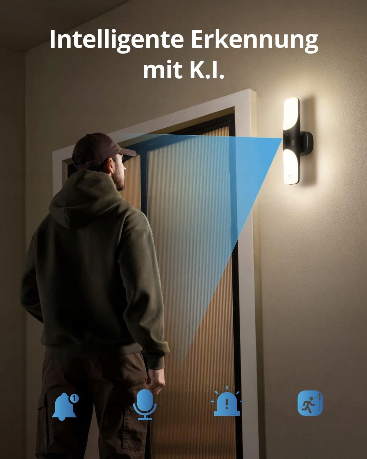 Kamera Zewnętrzna Lampa Ścienna Kolorowa Nocna Wizja AI 2K IP65 EUFY — miniatura 6