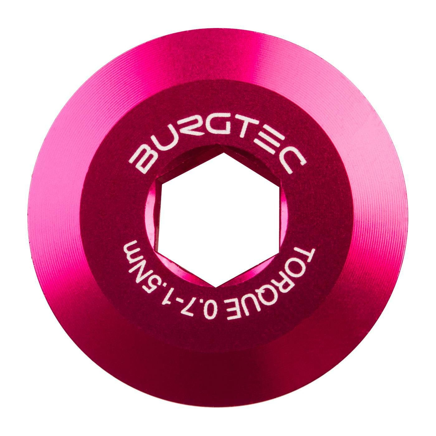 Śruba Nakrętka Aluminiowa Burgtec do korby Shimano Hollowtech II Pink