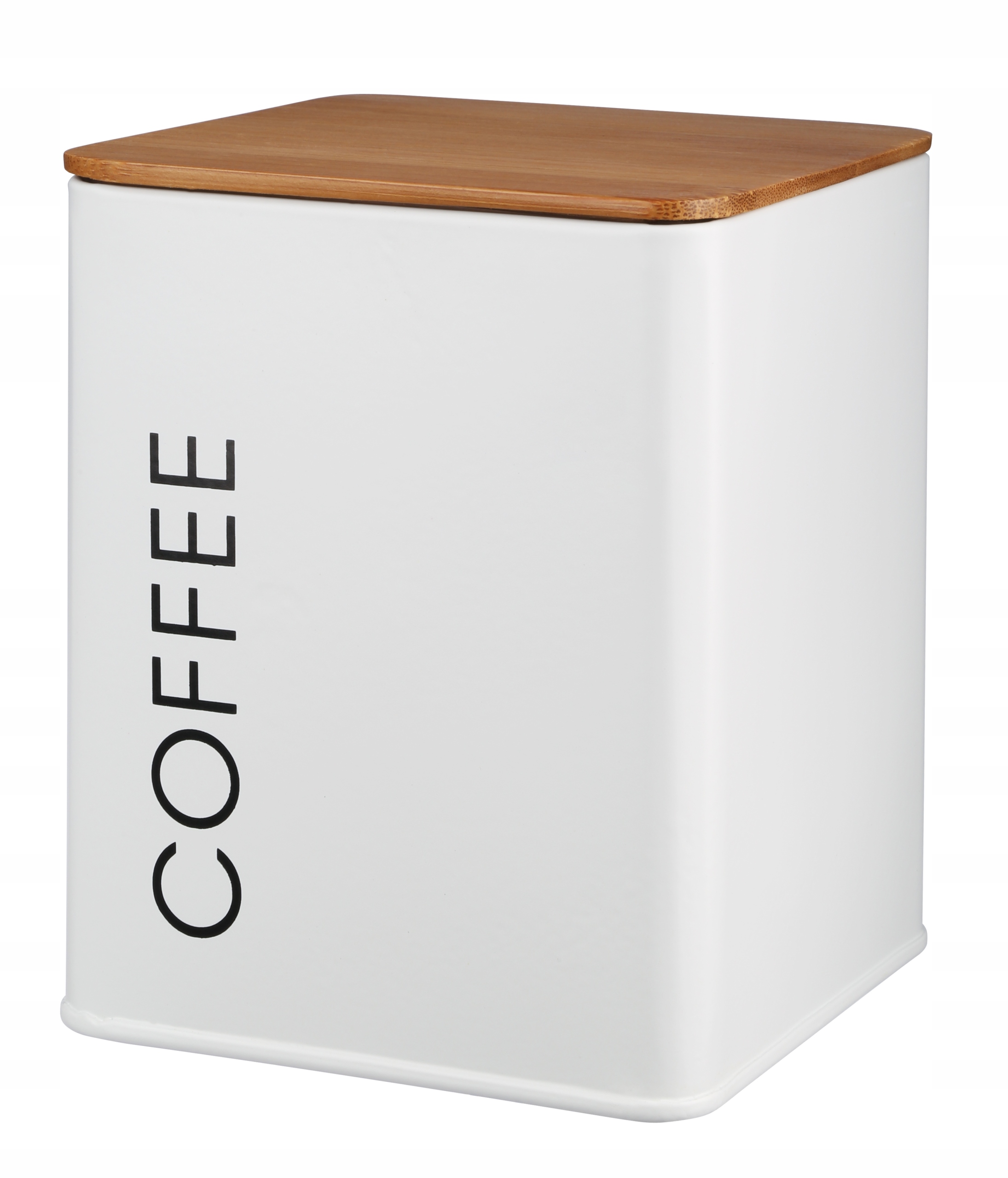 PUSZKA POJEMNIK NA CUKIER KAWĘ BIAŁY MAT BAMBUS