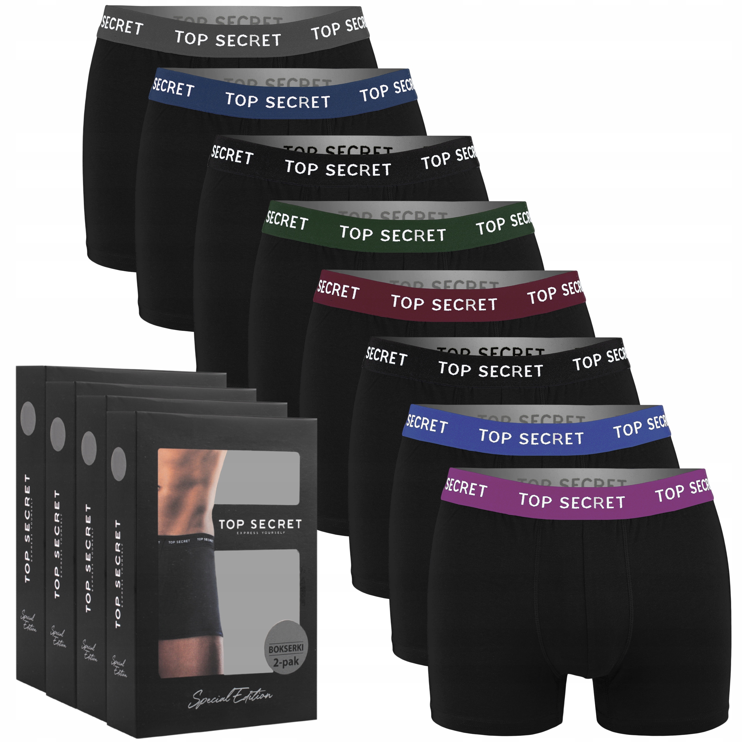 Top Secret Pánské bavlněné boxerky 8ks Velikost XL