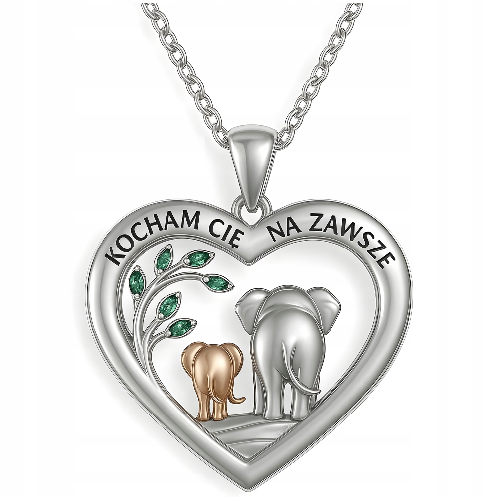 Stříbrný náhrdelník s zirkony Přívěsek Slon Dárek ke Dni matek Krásný