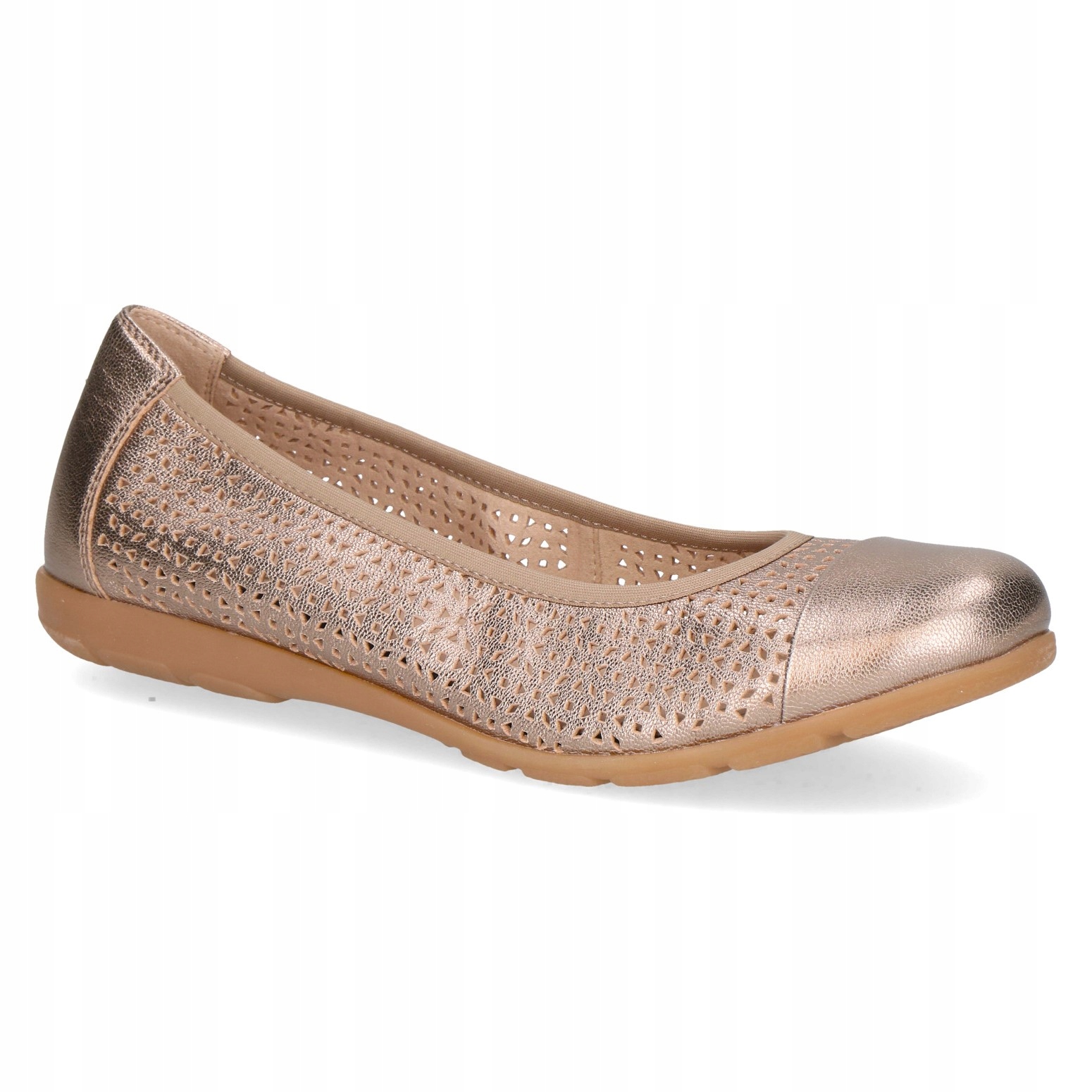 Caprice 22151-20 Baleríny Staré Zlato Taupe Metallic Ažurové VEL.42